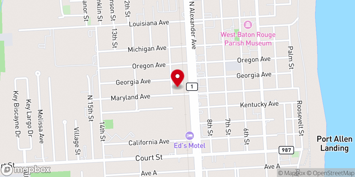 Map showing location of Sunrise Baptist Church
