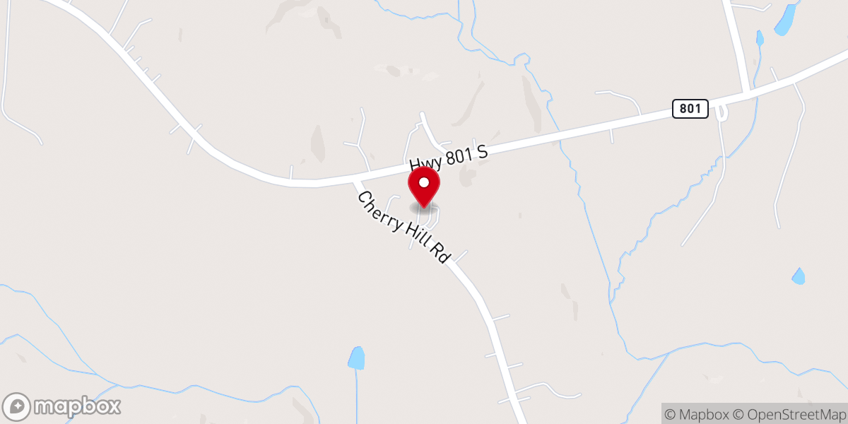 Map showing location of Concord United Methodist Church
