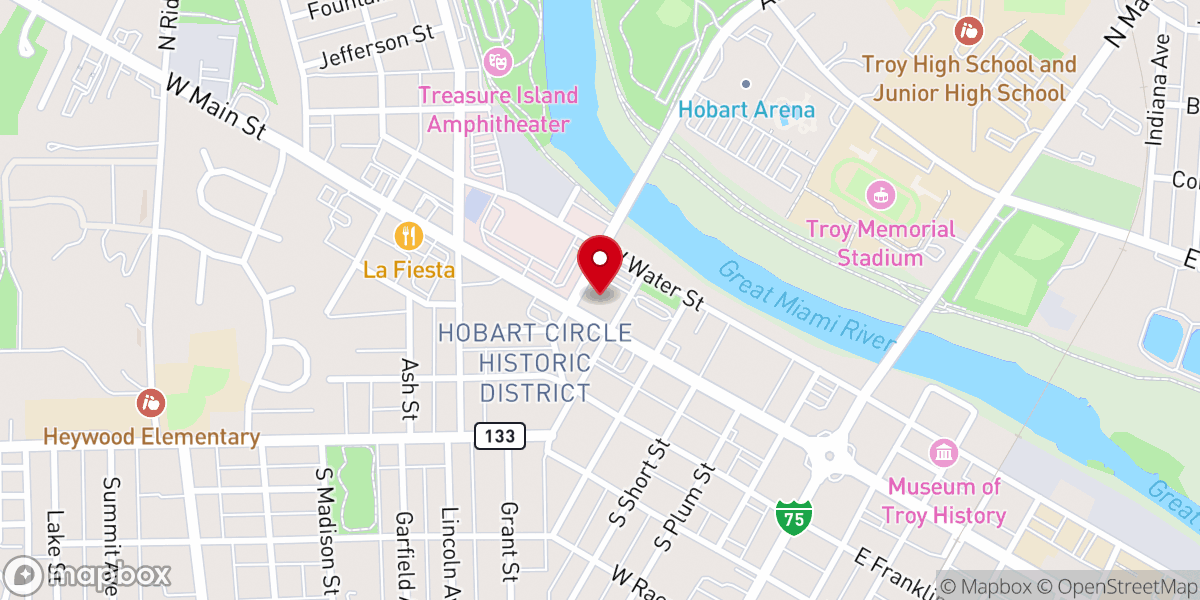 Map showing location of Troy Strawberry Festival