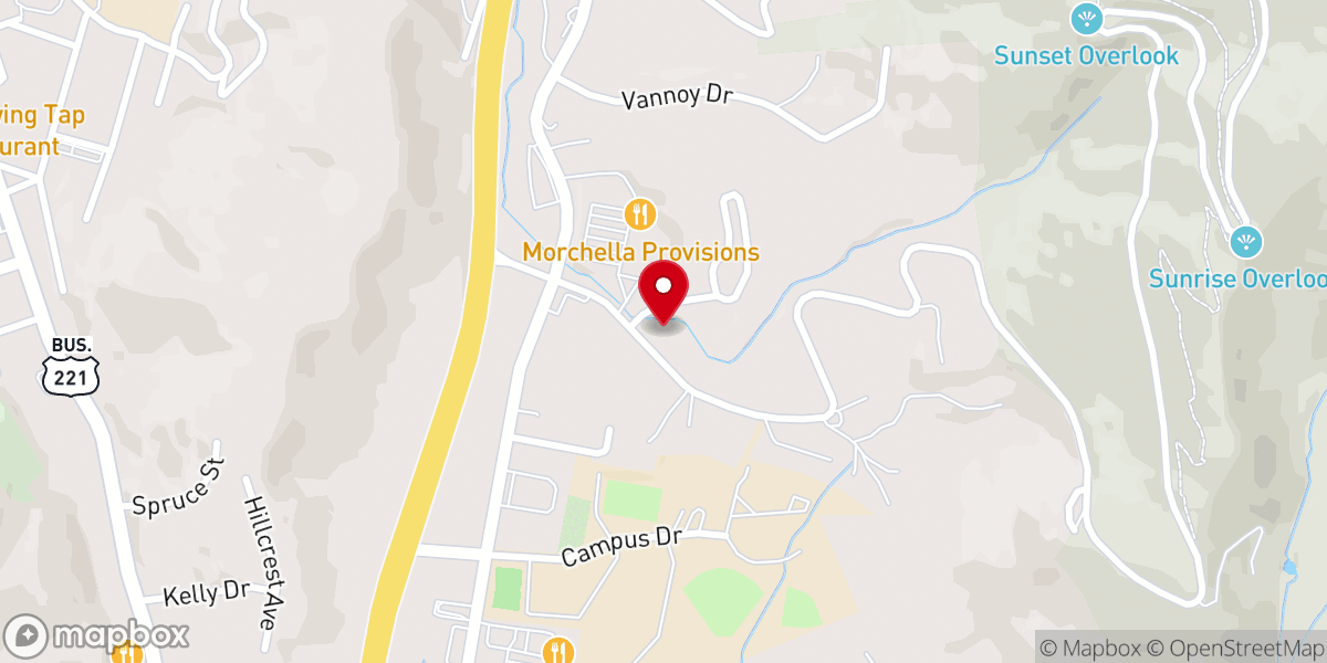 Map showing location of Highland Bible Tabernacle