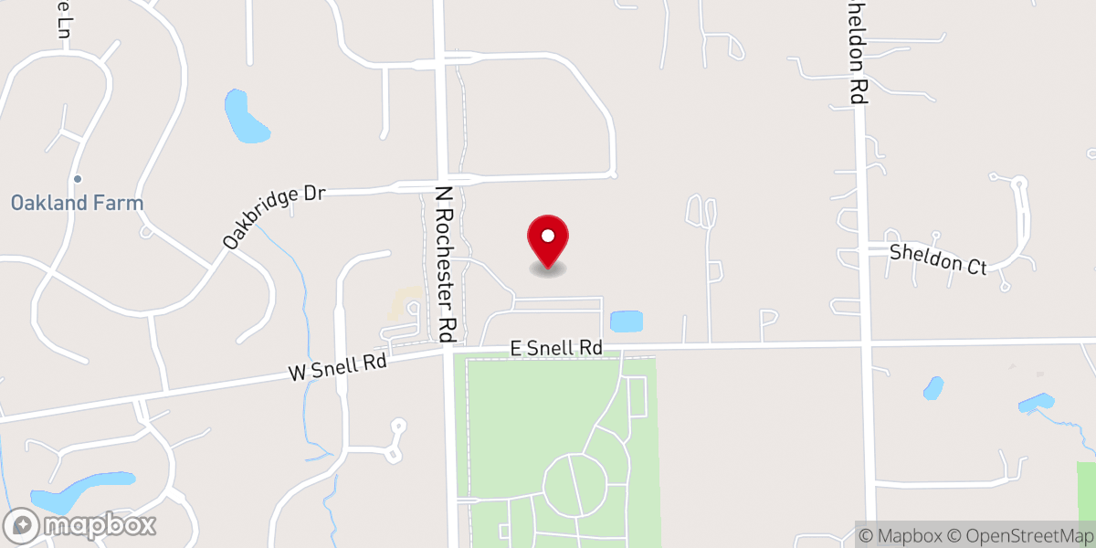 Map showing location of Rochester Christian Church