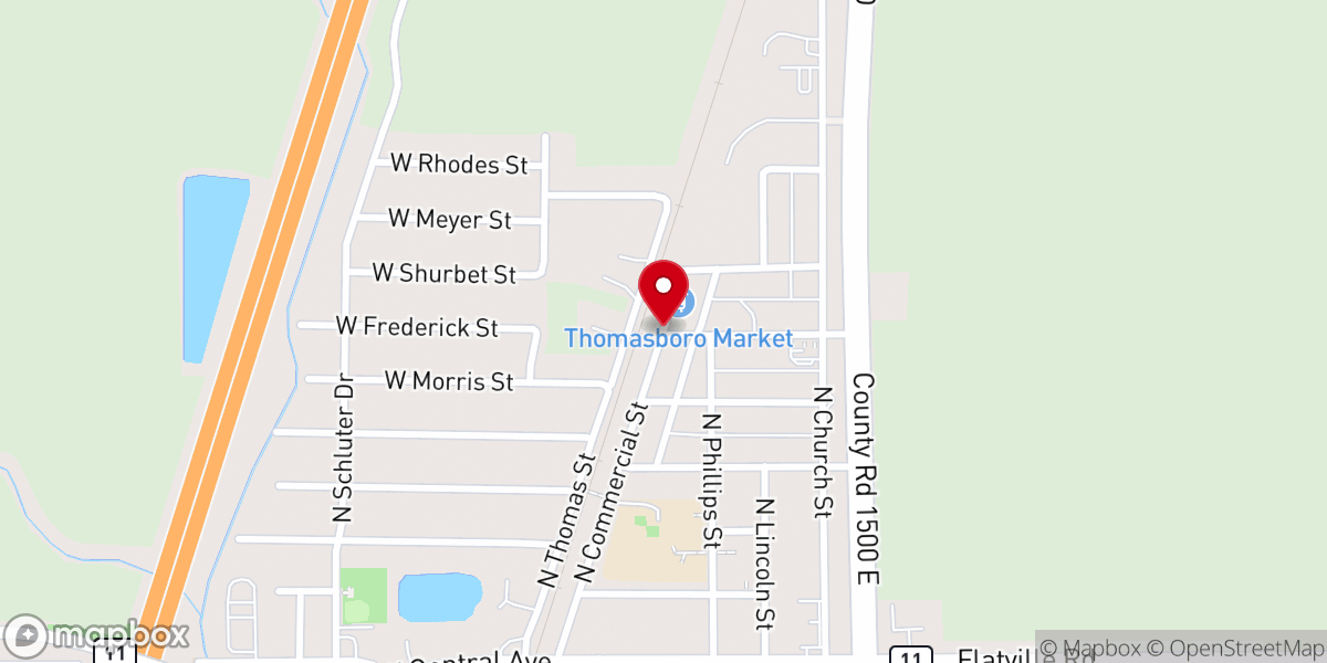Map showing location of Thomasboro Community Building