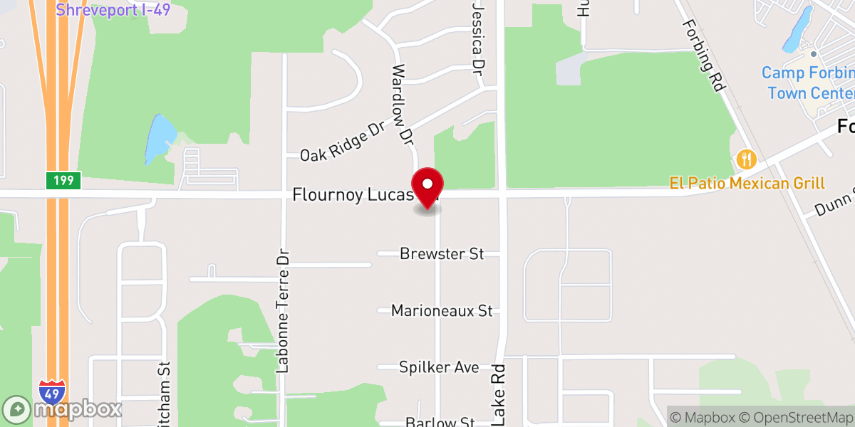 Map showing location of Forbing Woods Missionary Baptist Church