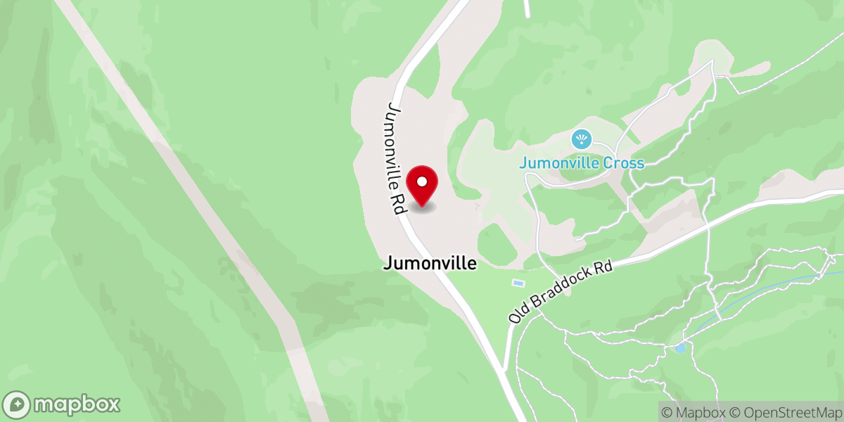 Map showing location of Jumonville Christian Camp and Retreat Center