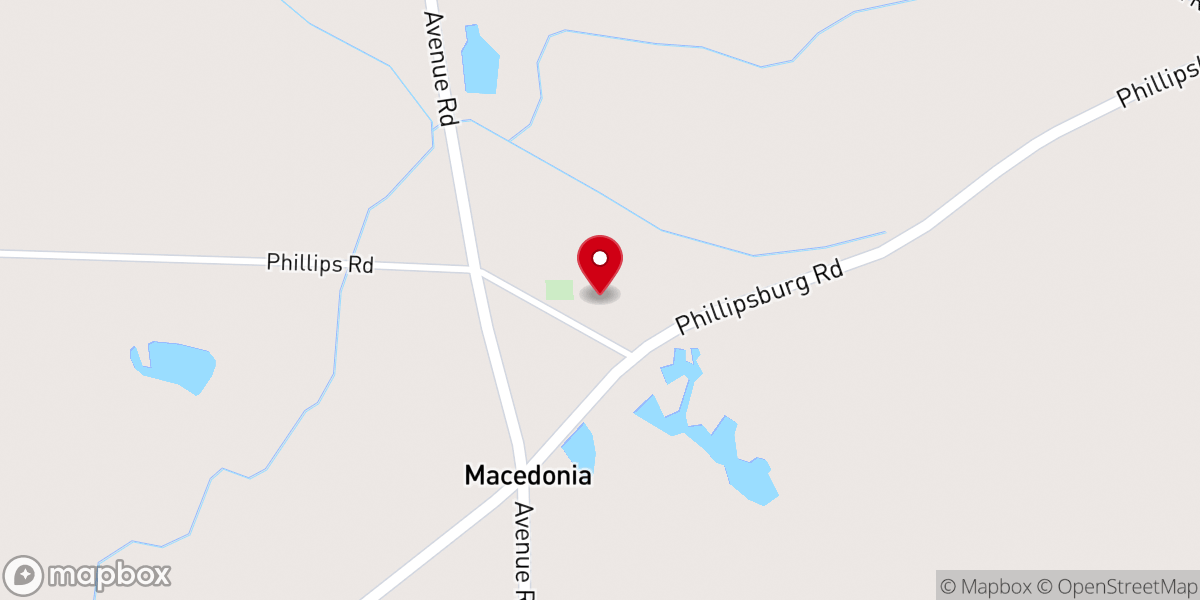 Map showing location of Macedonia Church