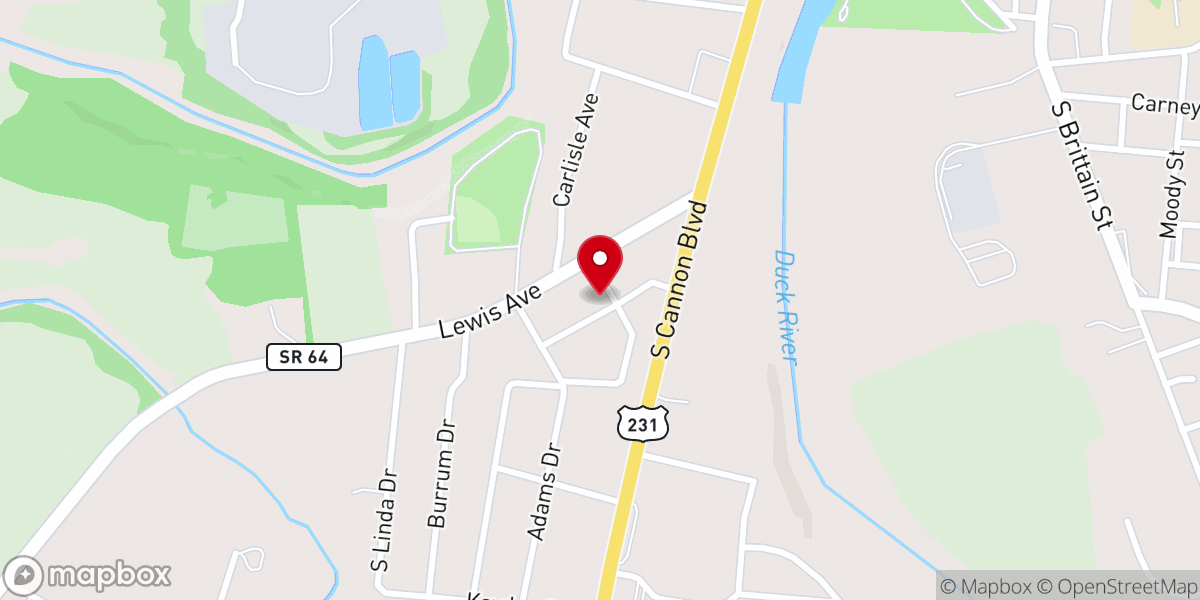 Map showing location of Miracle Tabernacle Church