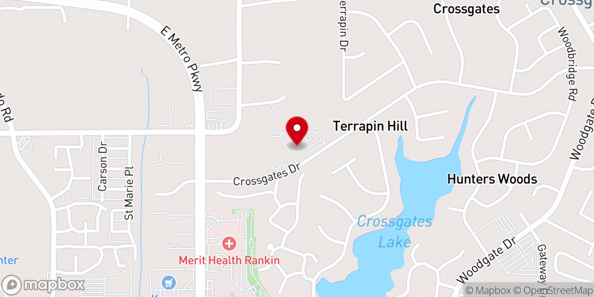 Map showing location of Crossgates United Methodist Church