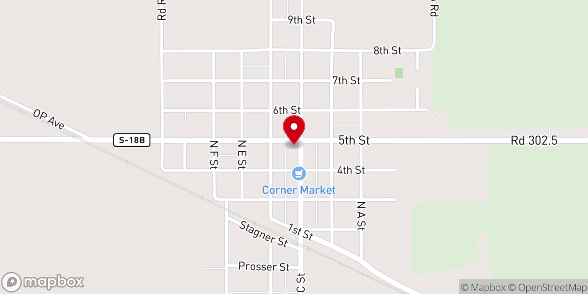 Map showing location of Church of the Plains Presbyterian Church
