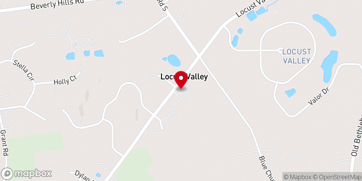 Map showing location of Locust Valley Chapel