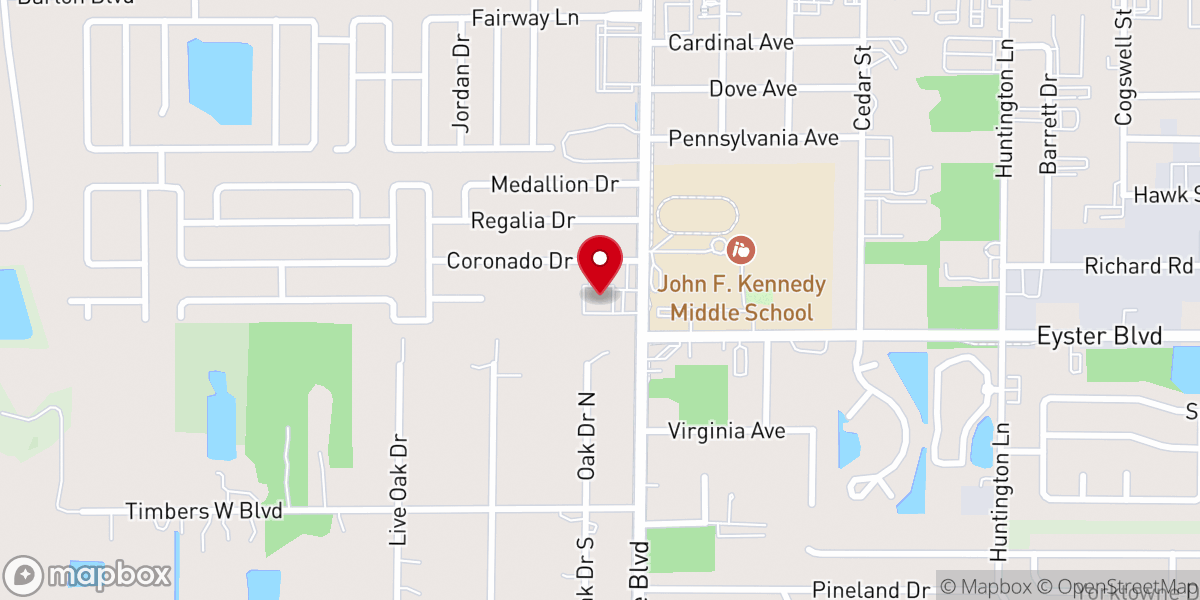 Map showing location of Rockledge Christian Center