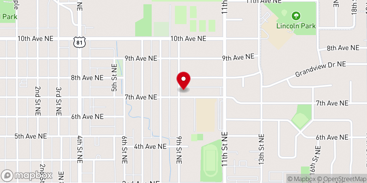 Map showing location of Friendship Baptist Church
