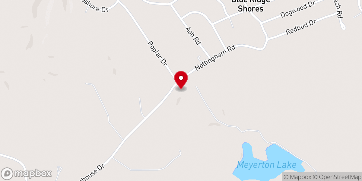 Map showing location of Blue Ridge Shores Baptist Church