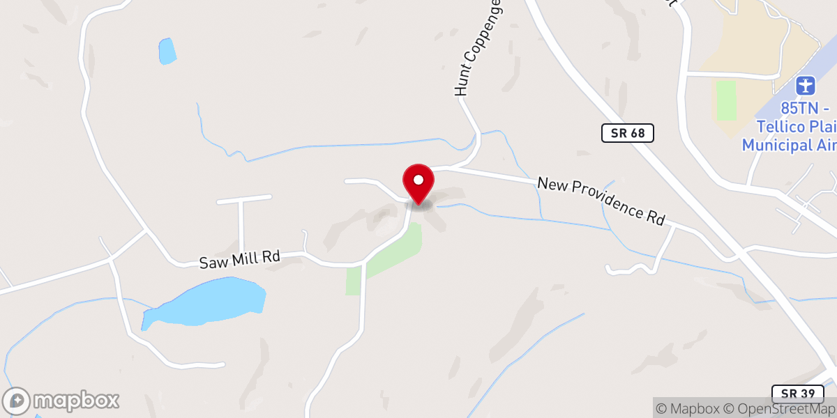 Map showing location of New Providence Church