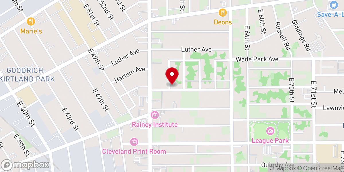Map showing location of Alphia Baptist Church