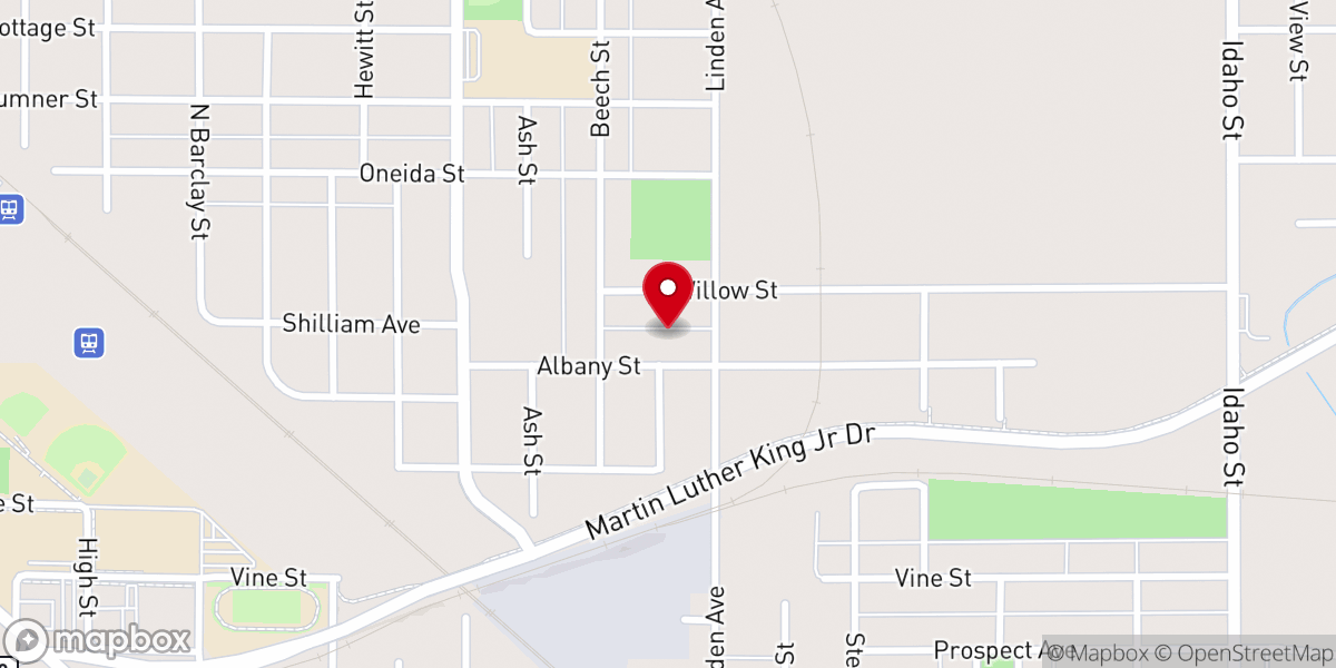 Map showing location of Gospel Temple Church