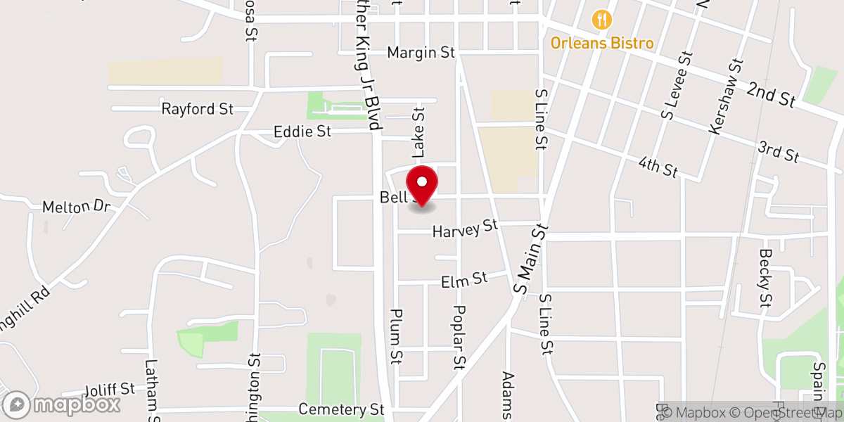 Map showing location of First New Hope Missionary Baptist Church