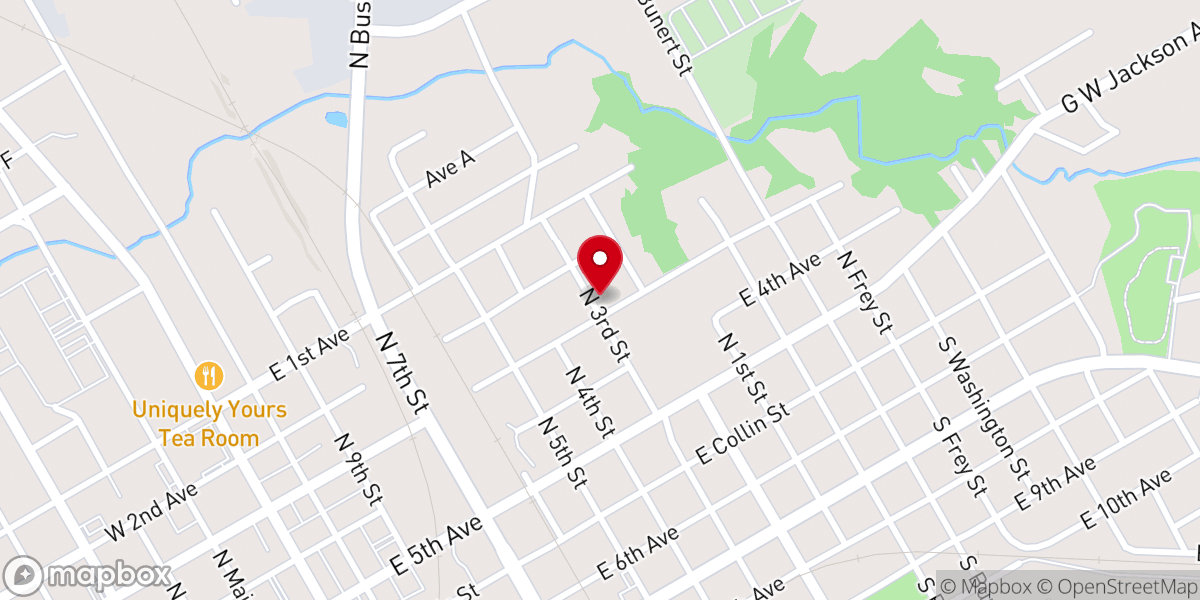 Map showing location of Bethlehem Baptist Church