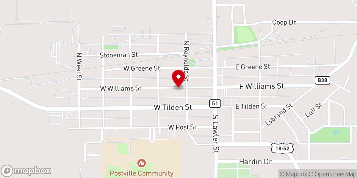 Map showing location of Presbyterian Church