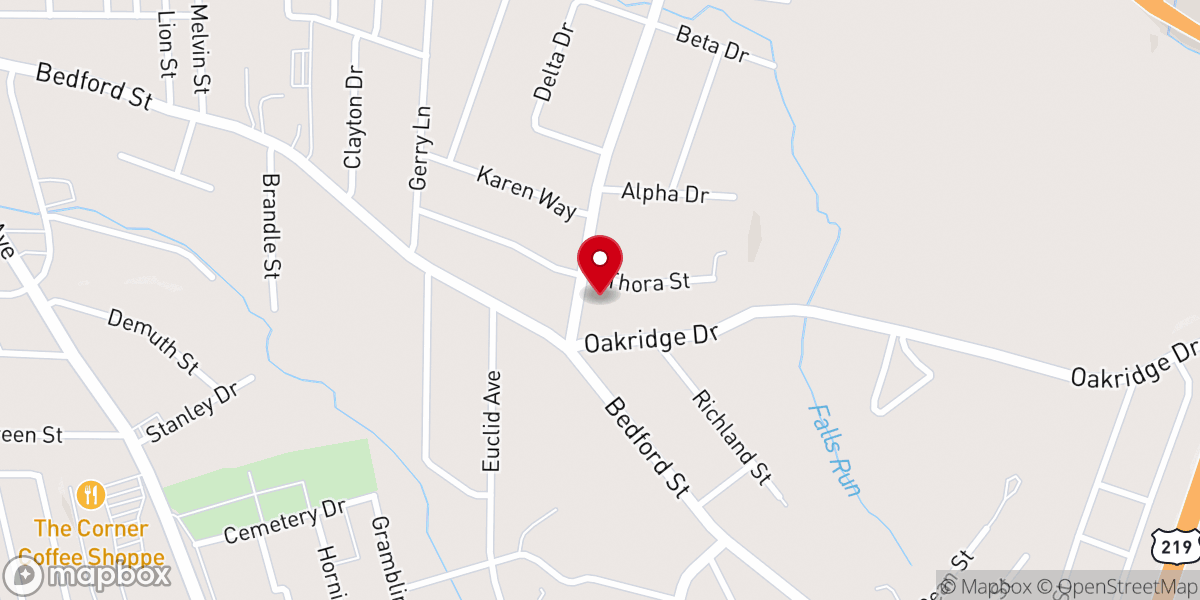 Map showing location of Bethany Church of Richland