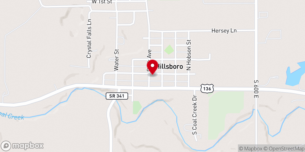 Map showing location of Hillsboro Methodist Church