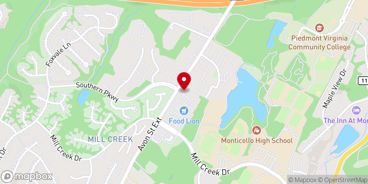 Map showing location of Calvary Baptist Church