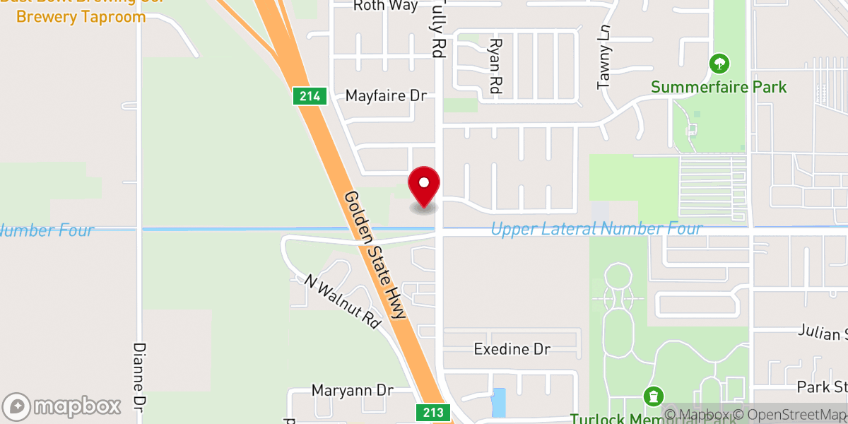 Map showing location of Turlock Church of Christ