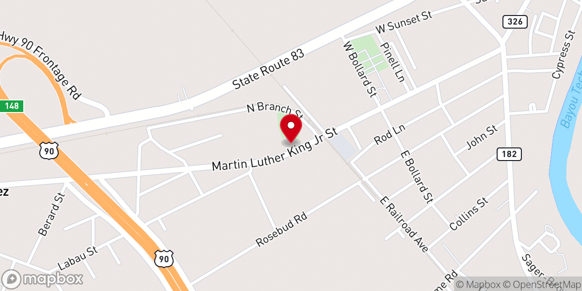 Map showing location of Baldwin Baptist Church