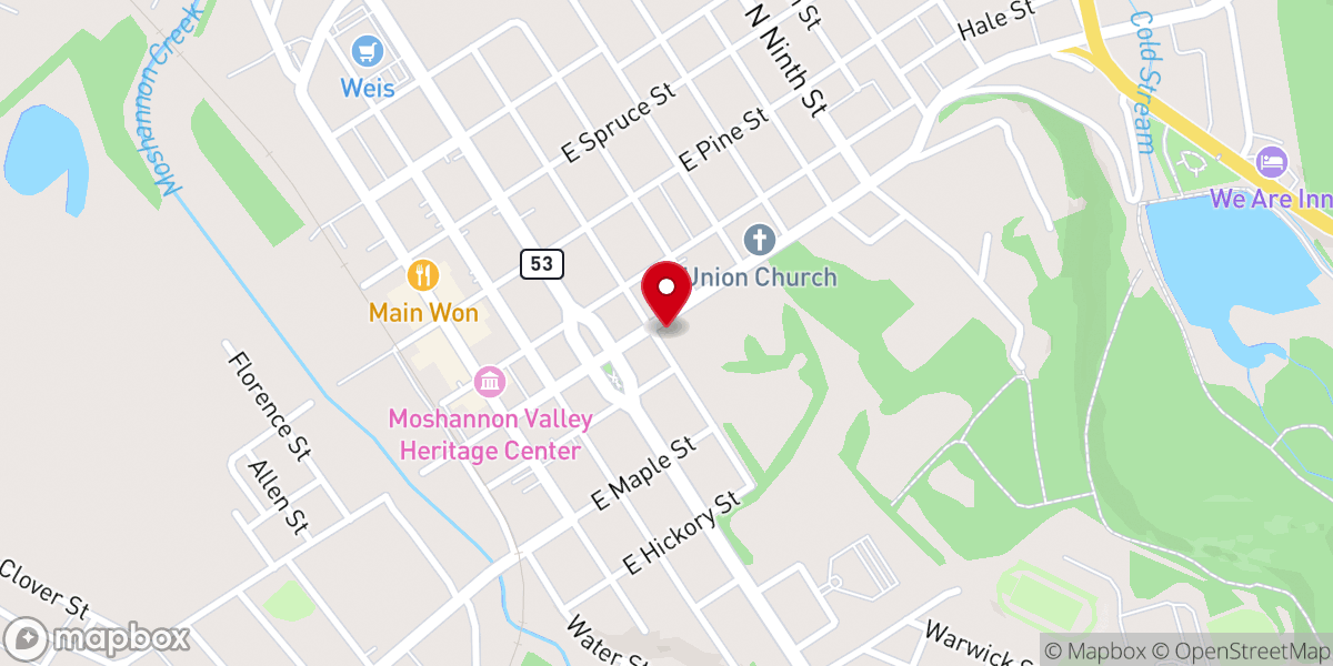 Map showing location of St. Paul's Episcopal Church