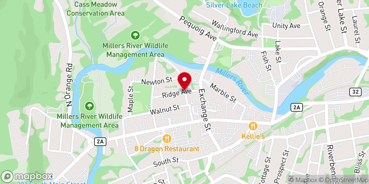 Map showing location of The Salvation Army Athol Corps Community Center