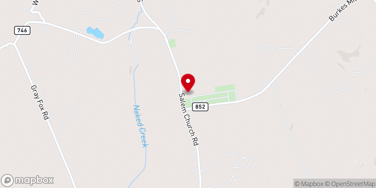 Map showing location of Salem Evangelical Lutheran Church