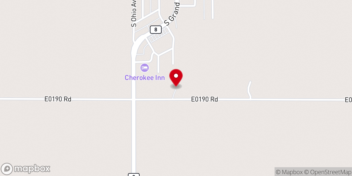 Map showing location of Cherokee Friends Church