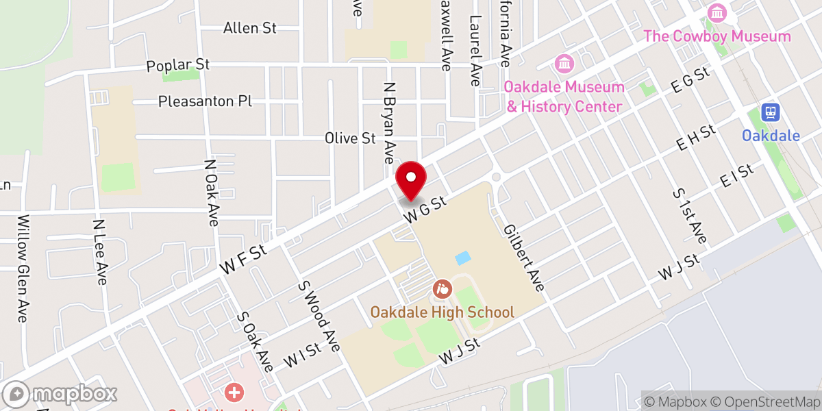 Map showing location of Oak Valley Church