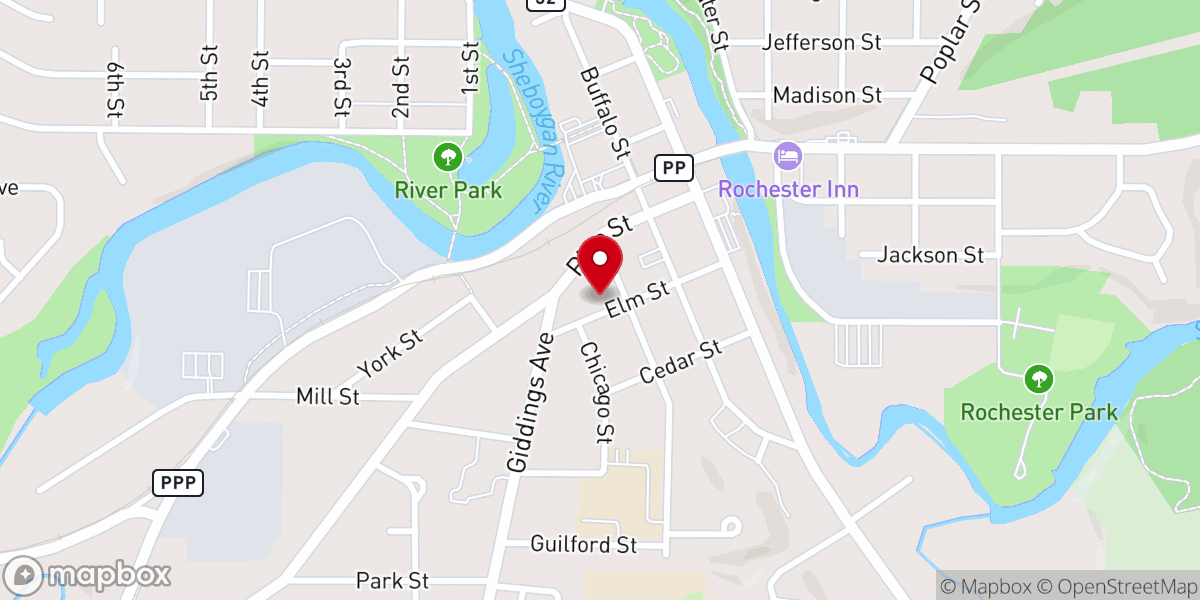 Map showing location of Faith United Methodist Church