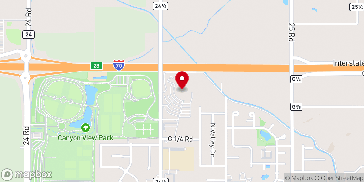Map showing location of Canyon View Vineyard Church