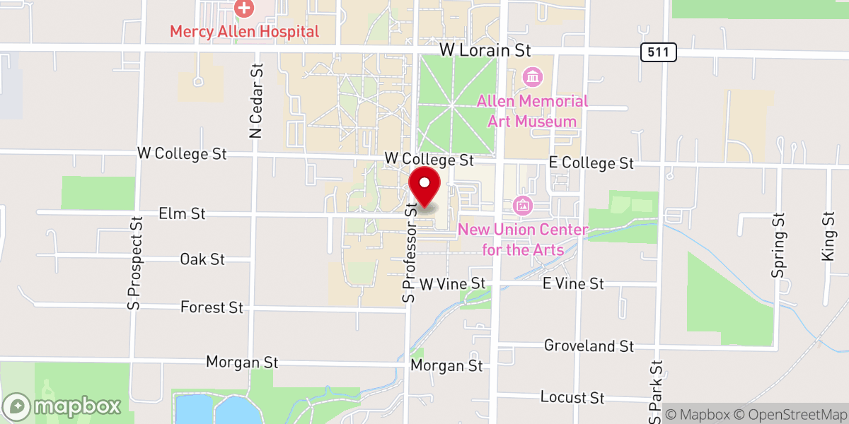 Map showing location of First United Methodist Church