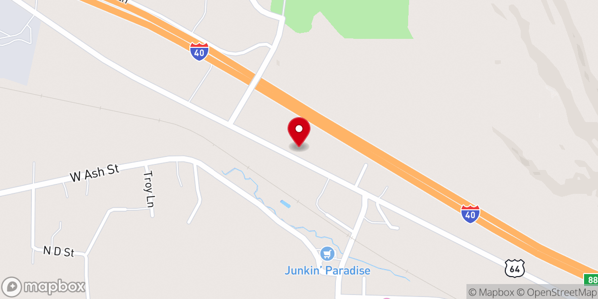 Map showing location of Pottsville Assembly of God