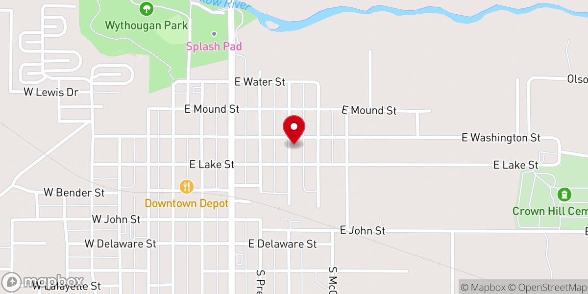 Map showing location of St Thomas Catholic Church & Rectory