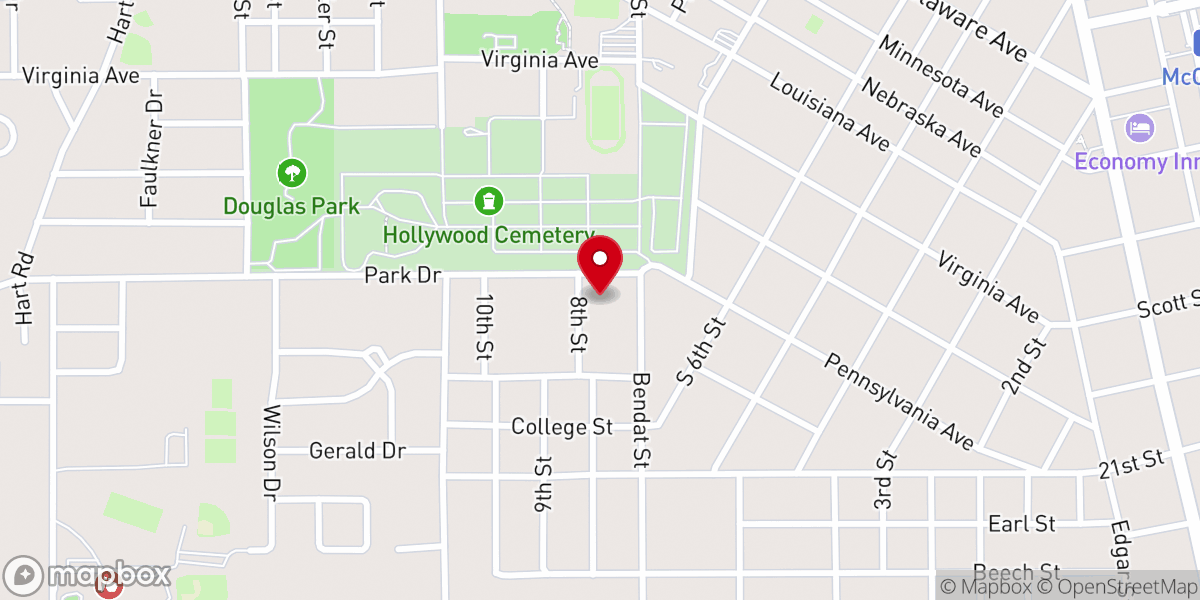 Map showing location of Park Drive United Pentecostal Church