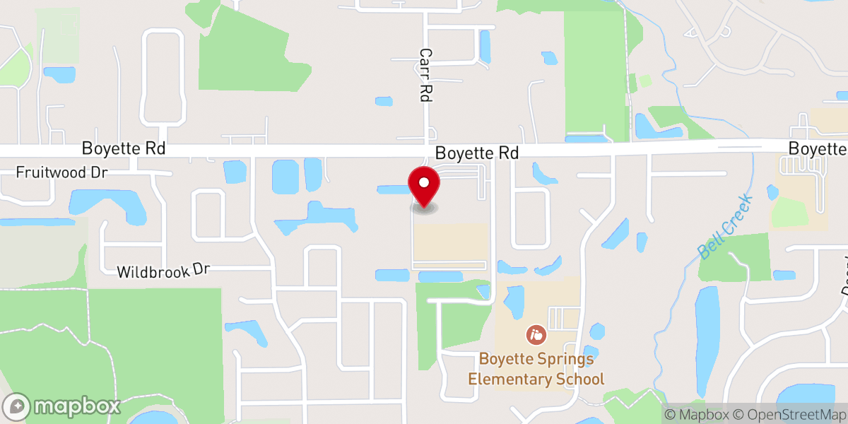Map showing location of St. Stephen Catholic Church Family Life Center (FLC)