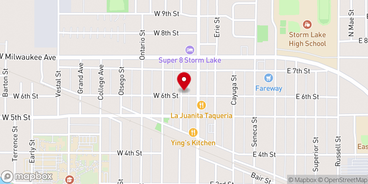 Map showing location of Storm Lake United