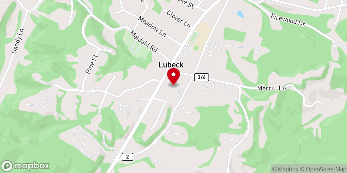 Map showing location of Lubeck United Methodist Church