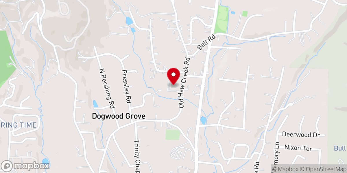 Map showing location of Asheville Gospel Chapel