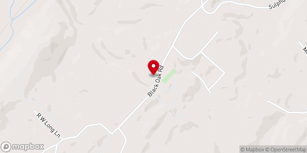 Map showing location of Black Oak Baptist Church