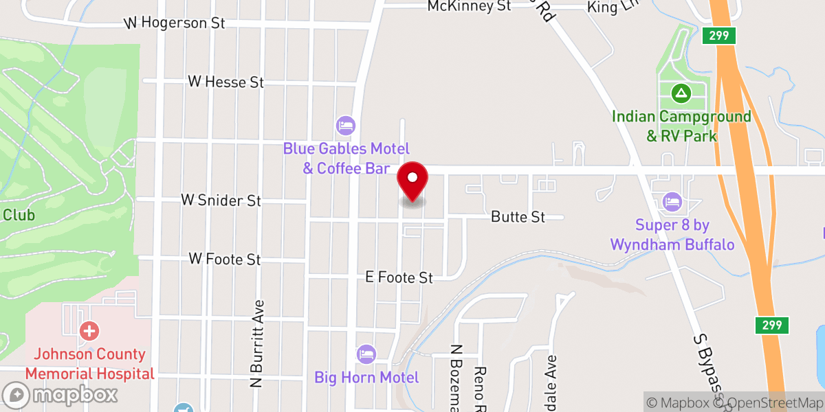 Map showing location of St. John the Baptist Catholic Church
