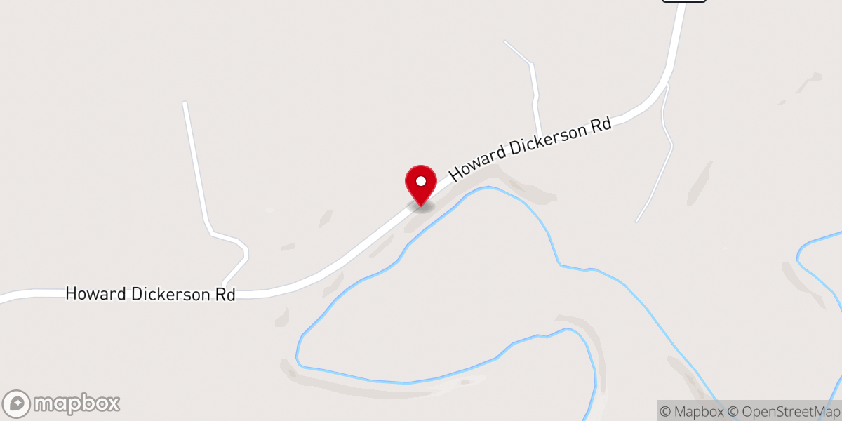 Map showing location of Cedar Bluff Church