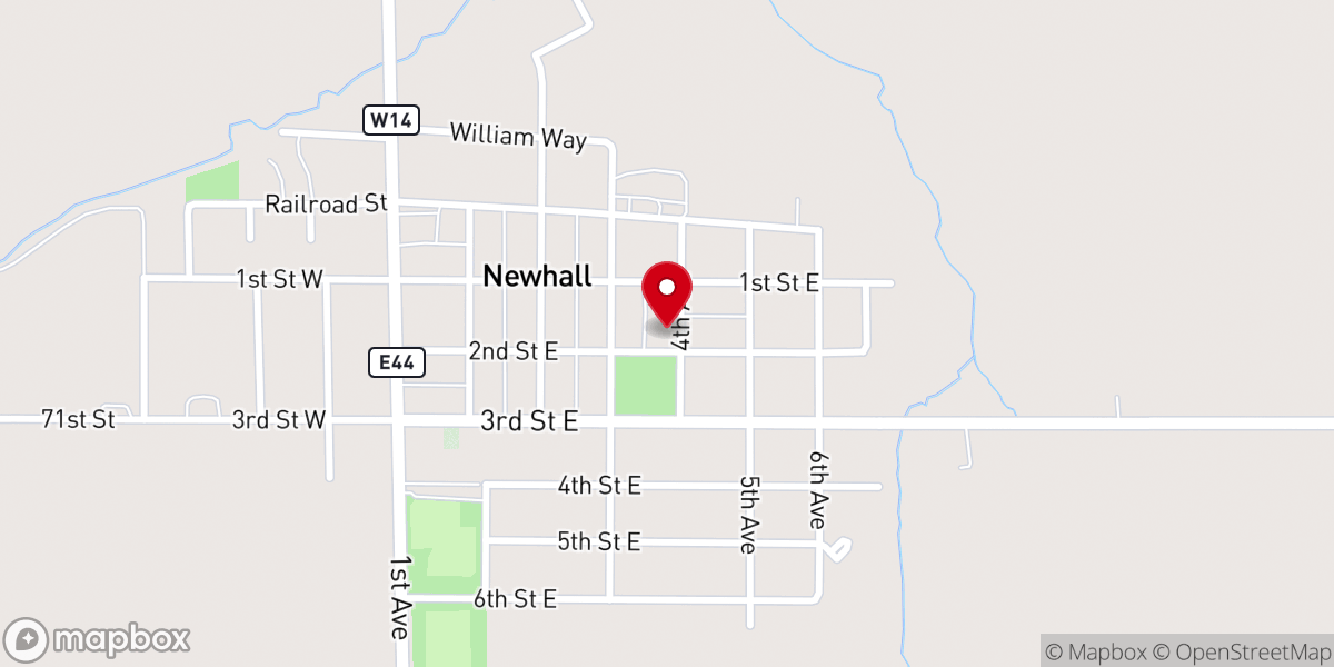 Map showing location of Saint John Lutheran Church