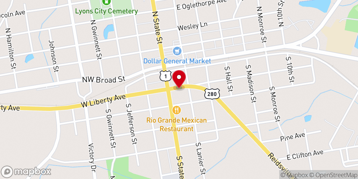 Map showing location of His Works Ministry Outreach and Food Bank Inc