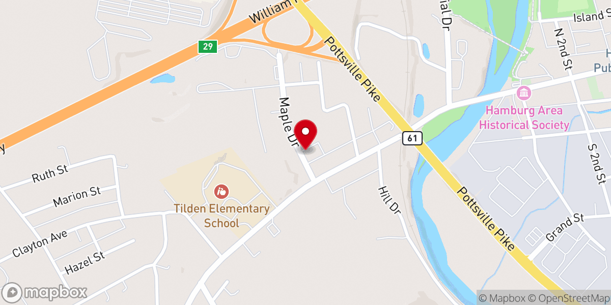 Map showing location of Faith Bible Baptist Church