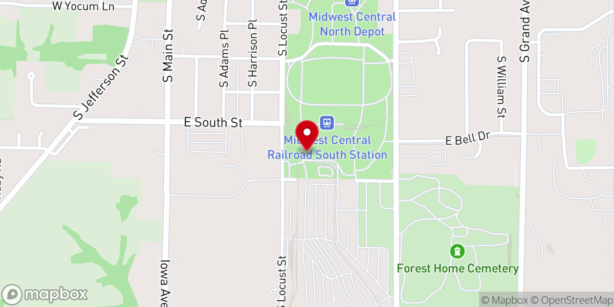 Map showing location of Midwest Old Threshers - Business Office, Reunion & Heritage Museums