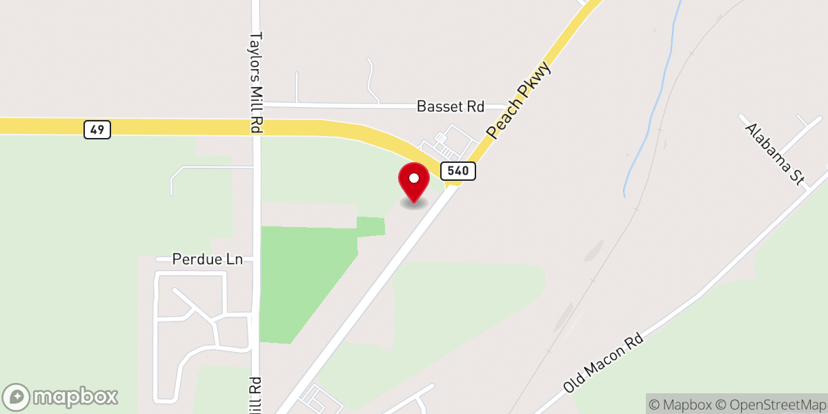 Map showing location of New Faith Baptist Church